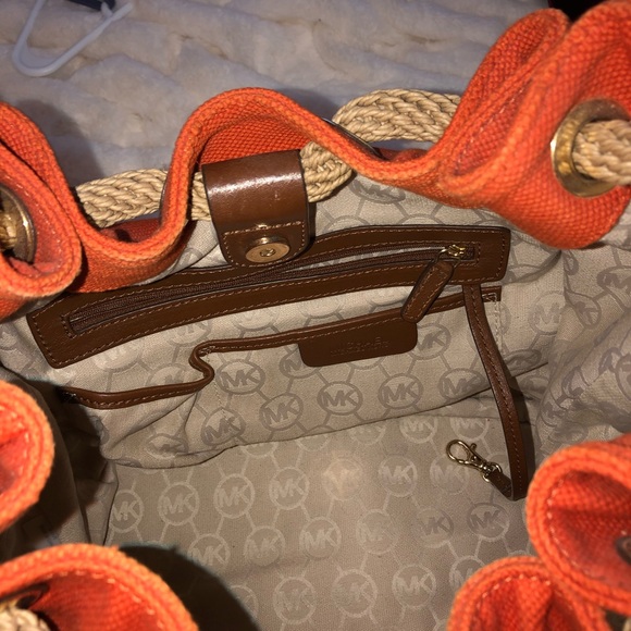 Michael Kors- orange rope tote purse - Picture 5 of 10